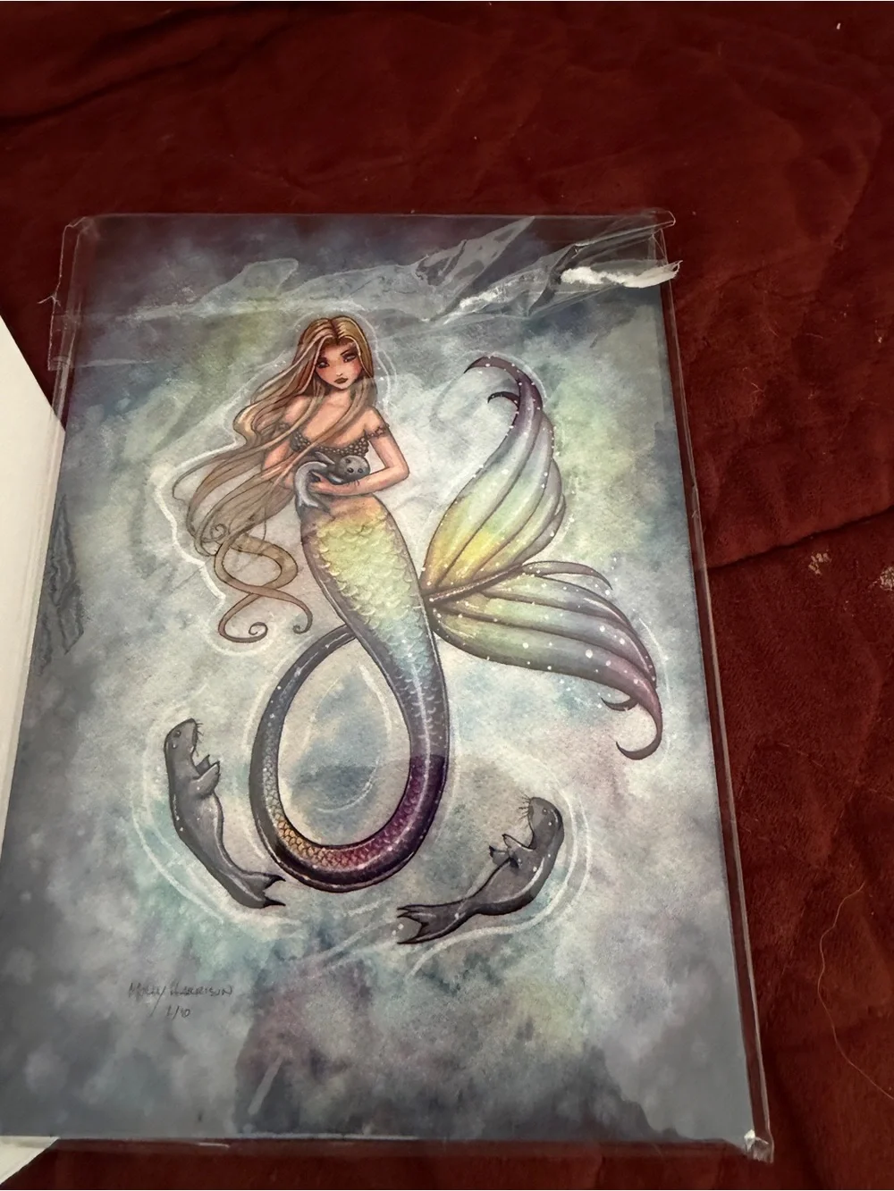 Mermaid cards  with white Envelopes - Pastel Rainbow